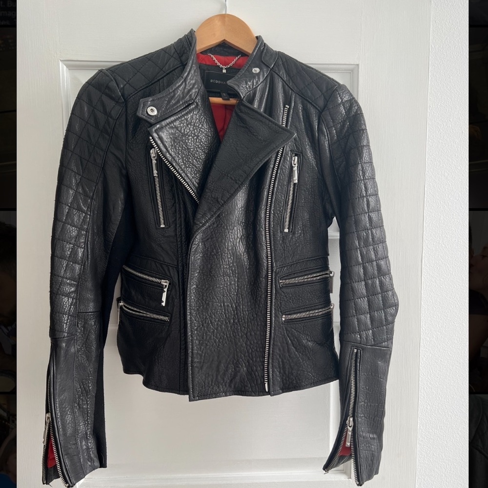 BCBG Max Azria Leather Moto Jacket